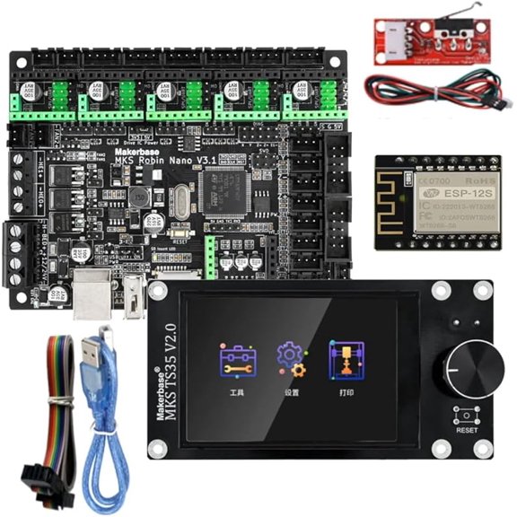 MKS Robin Nano V3.1 32bit 168MHz Controller Motherboard TS35 Touch Screen Display WiFi Module Robin Board Fit UART3 Dual Z Axis (Package-7)