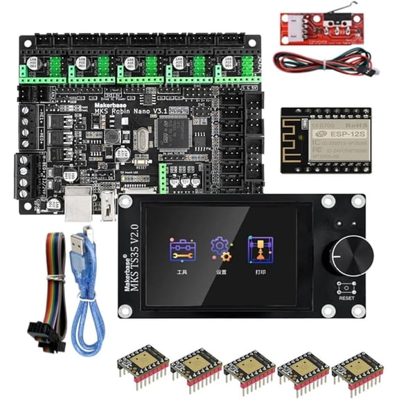 MKS Robin Nano V3.1 32bit 168MHz Controller Motherboard TS35 Touch Screen Display WiFi Module Robin Board Fit UART3 Dual Z Axis (Package-7)