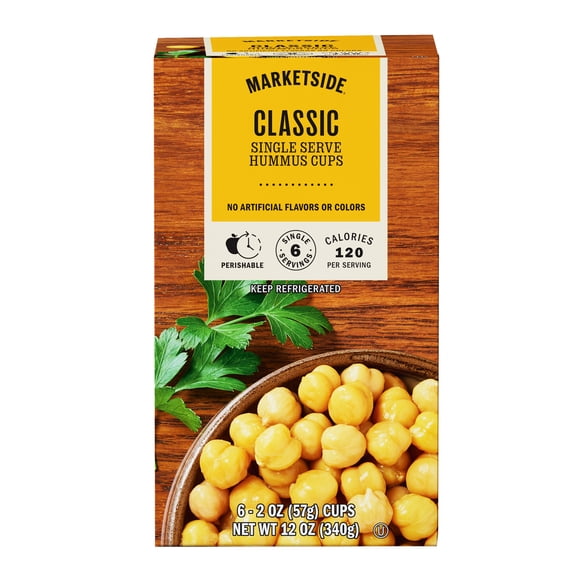 Marketside Gluten Free Classic Hummus Single Serve Cups, 6 - 2 oz cups