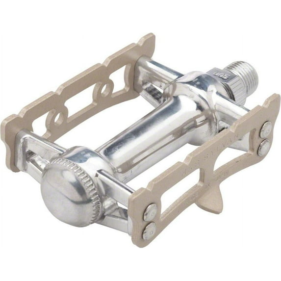 MKS Sylvan Prime Track Pedals: 9/16" Toe Clip Compatible, Titanium