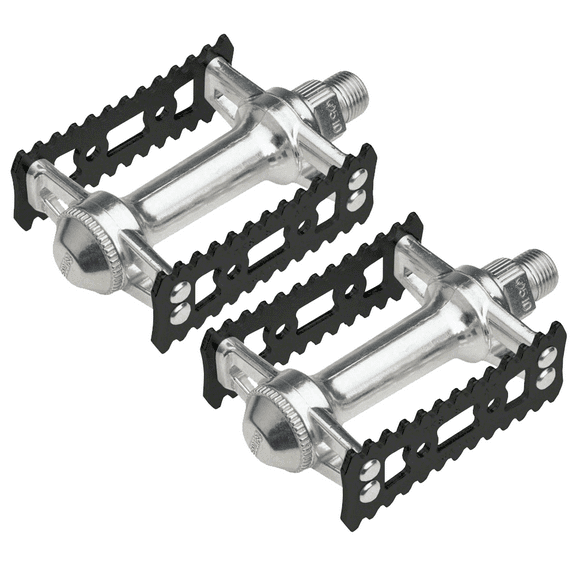 MKS Sylvan Stream Cage Pedals 9/16" Chromoly Spindle Aluminum Body Silver/Black