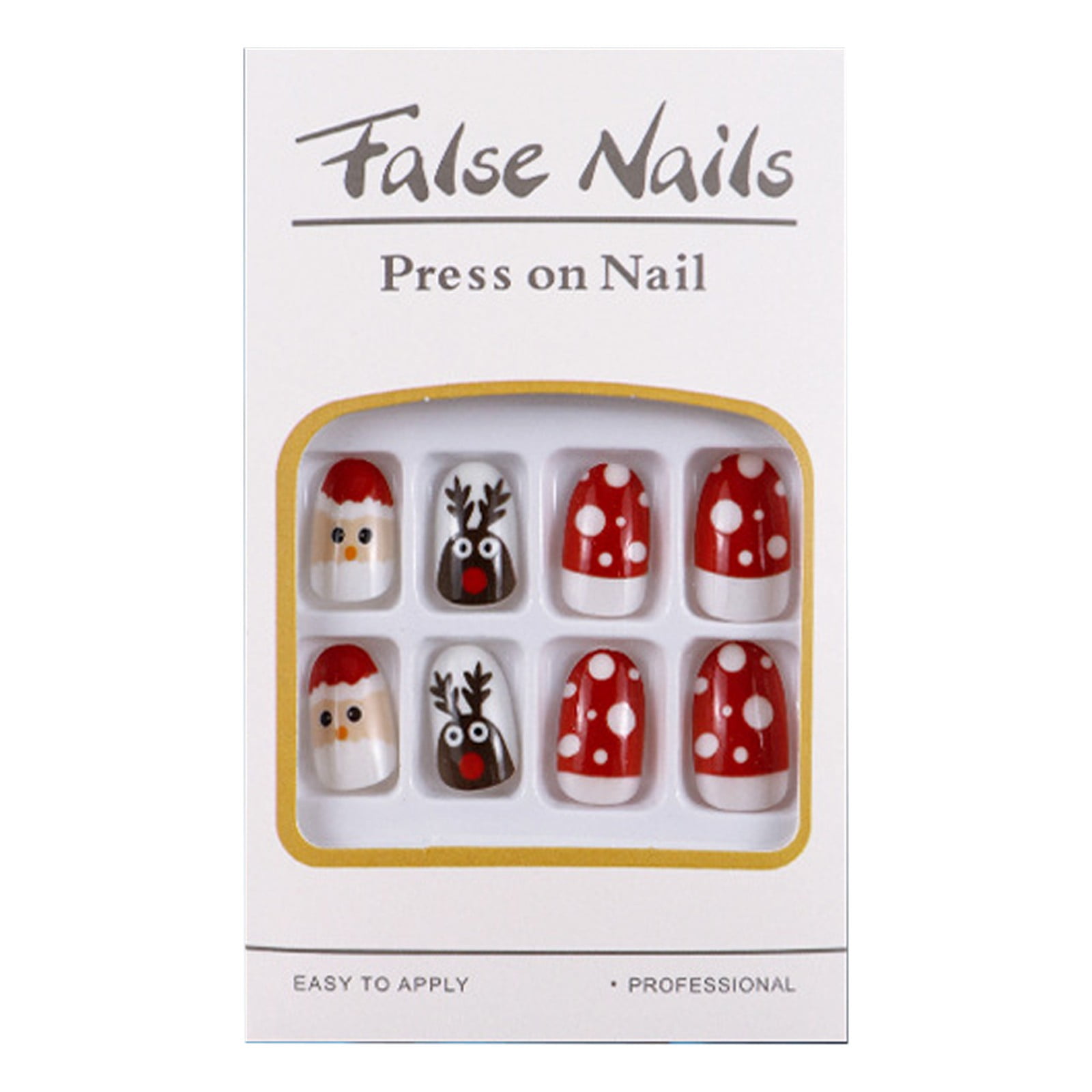 MKSJFdge 24 Pieces Box Oval Wear Nails Fall/Winter Nail Patch Jump