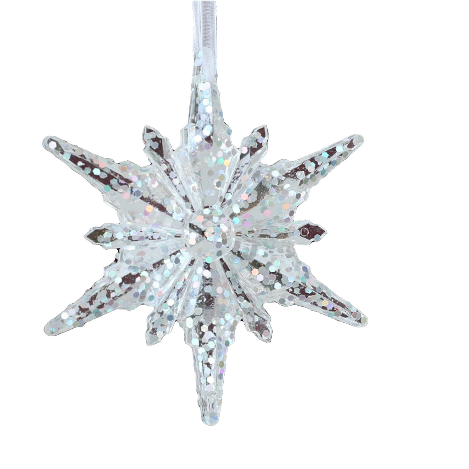 MKSJFdge Christmas Tree Decorations Transparent Acrylic Snowflake Ice