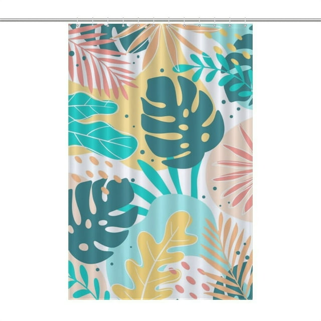 MKSJFdge Light Blue Beige Grey Fabric Shower Curtain for Bathroom