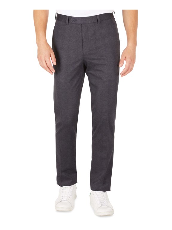 MKTECH Men's Navy Plaid Knit Modern-Fit Suit Pants Navy 30x32