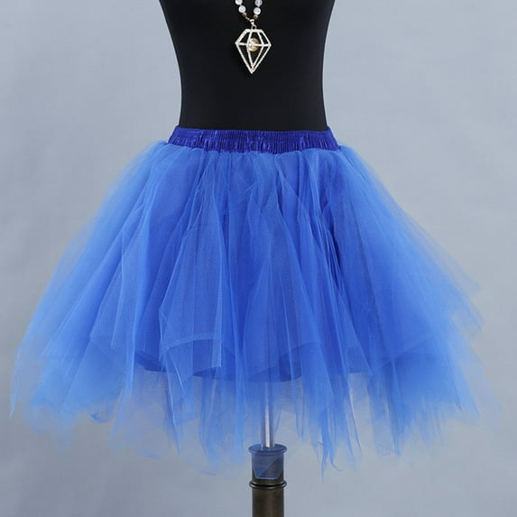 MKndvns Tulle Tutu Skirt For Women Soft Tutu Skirt Toddler Party Carnival Womenl Mesh Tutu Skirt Girls Long Formal Dress Ballet Carnival Dress Up Blue M