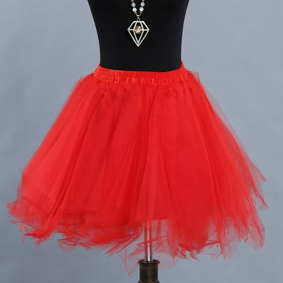 MKndvns Tulle Tutu Skirt For Women Soft Tutu Skirt Toddler Party Carnival Womenl Mesh Tutu Skirt Girls Long Formal Dress Ballet Carnival Dress Up Red M