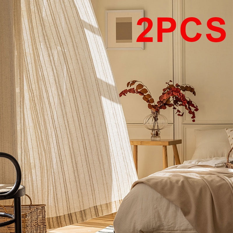 ShinyBeauty Rainbow Curtains 84 Inches Long, Sheer Curtains 2 Panels