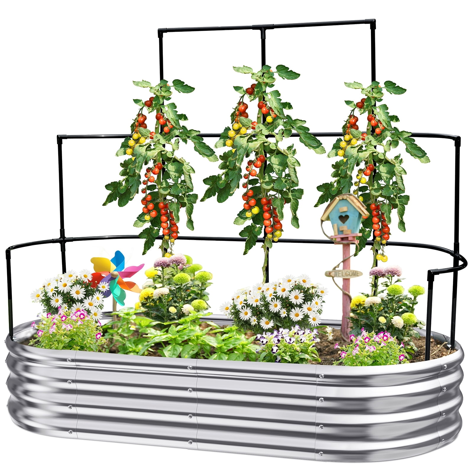 KING BIRD 6x3x1 ft Raised Garden Bed with Wall Tre
