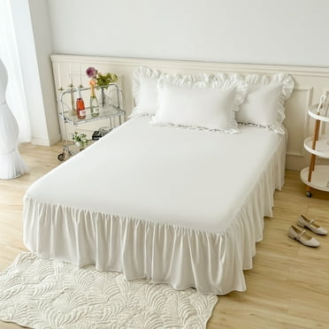 ML 1pc Bed Skirt Four Corners With Elastic Non-slip Mattress Cover Ruffled Bed Skirt Sheet Single Double  Without Pillowcase