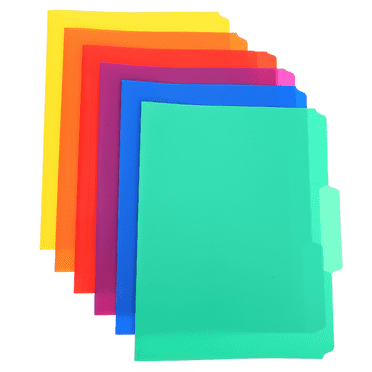 ML 6 Pcs Manila Folder Colored File Folders Letter  Office Holders Pocket Accordion Pp Plastic