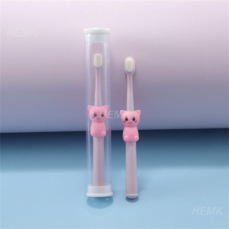ML Baby Toothbrush Children Cute Cat Style Childrens Teeth Oral Care Cleaning Brush Soft Silicone Toothbrush Baby Items 1-2Y