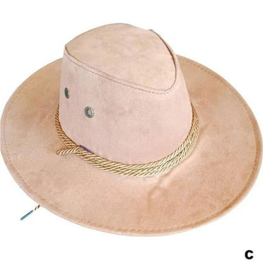 ML Buckskin  Hat Men‘s Large-brimmed  Western Rope Knight Hat Cowboy Style Shaped  Accessory And Gift For Friend