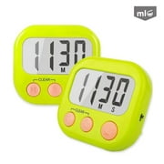 ML Digital Kitchen Timer - Big Digits, Loud Alarm, Magnetic Backing Stand, LCD Display Suitable for Kitchen, Study, Work, Exercise Training, Outdoor Activities (Green)