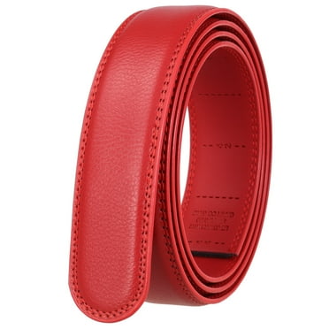 ML Genuine Leather Belts Without Buckle for Men Women High Quality Male Jeans Belt No Buckle for Automatic Buckle Red Blue White