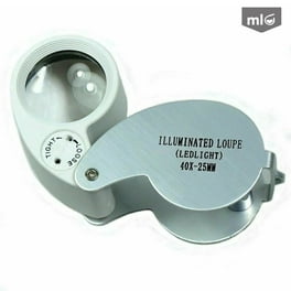 MAXIMIZE Black Jeweler's Loupe with LED | Verified 12X-30X Magnification  Range & 25mm Lens | Sleek Metal Body | Plastic Hinged Case | Keychain Loop  
