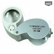 ML Illuminated Jewelers Loupe Foldable Magnifier with LED Light - 40X Metal Pocket Loupe Magnifying Glass Eye Lens for Close Work Jewelry, Watches Repair, Gems Stones