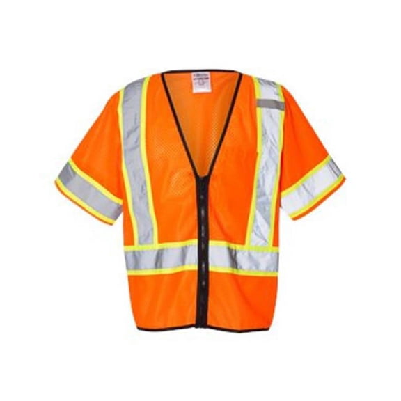 ML Kishigo B61329665 Class 3 Mesh Zippered Vest, Orange - Large & Extra Large
