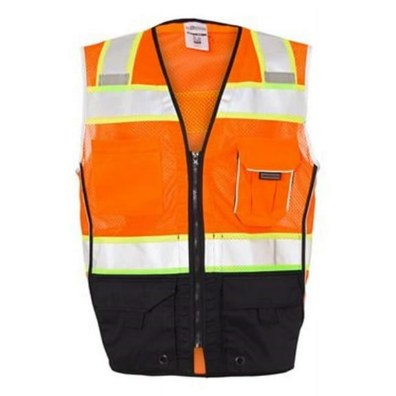 ML Kishigo B65029668 Premium Black Series Black Bottom Class 2 Vest, Orange - 3XL