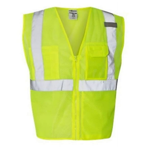 ML Kishigo B78429175 Clear ID Vest with Zipper Closure, Lime - Large & Extra Large