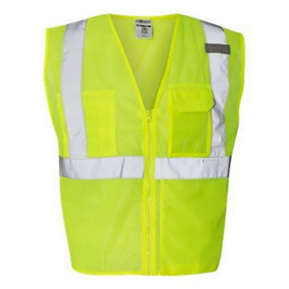 ML Kishigo B78429177 Clear ID Vest with Zipper Closure, Lime - 2XL & 3XL