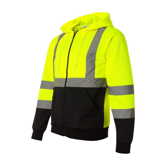 ML Kishigo Men's Hi-Vis Hooded Full-Zip Sweatshirt - JS102-103