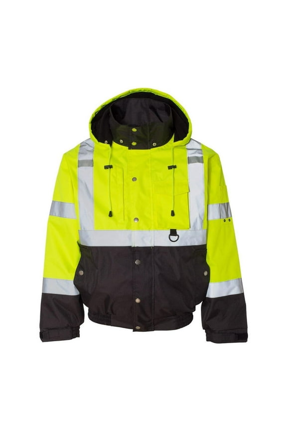 - Ripstop Bomber Jacket - JS130-132 - Lime/ Black - Size: L