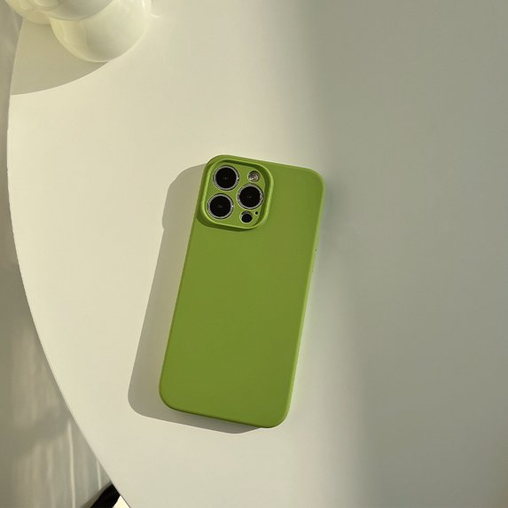 ML Liquid silica gel Lens Protection Phone case For iPhone 14 13 12 11 Pro Max 14 Plus case Cute Retro simple art Solid color Cover