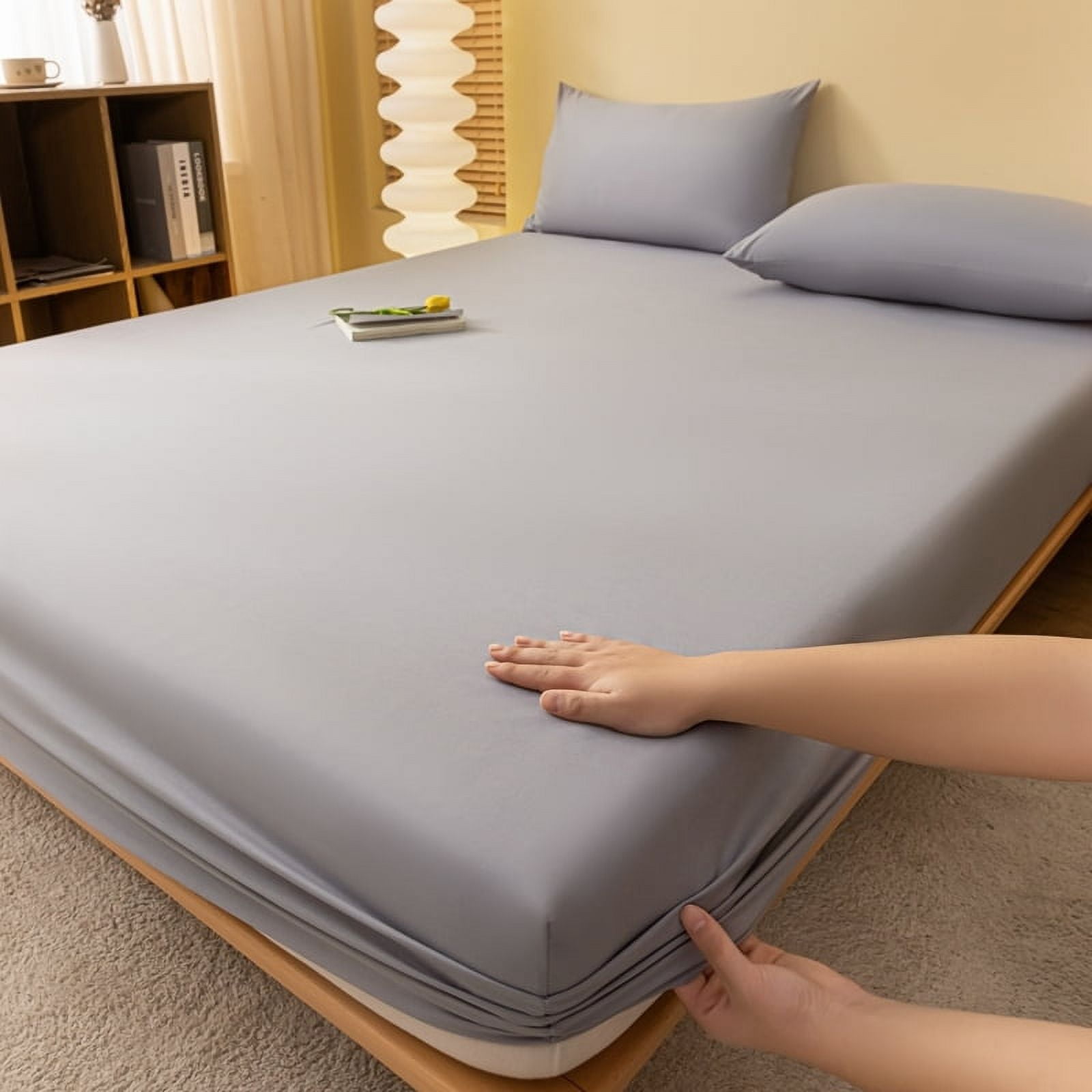 ML Luxury Double Bed Sheet Fitted Sheet With Elastic Mattress Cover