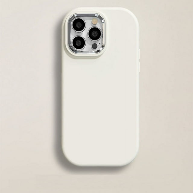 ML Luxury Plating Solid Color Phone Case For iPhone 11 12 13 14 15 Pro Max Xs XR Max 7 8 Plus New Girl Simple Soft Silicone Cover