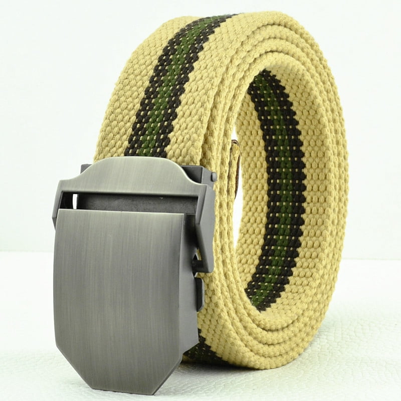 ML Men's Canvas Buckle Belt Woven Multicolor Comfortable