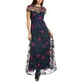 thumbnail image 1 of ML Monique Lhuillier womens  Embroidered Tulle Gown, 2, Blue, 1 of 3