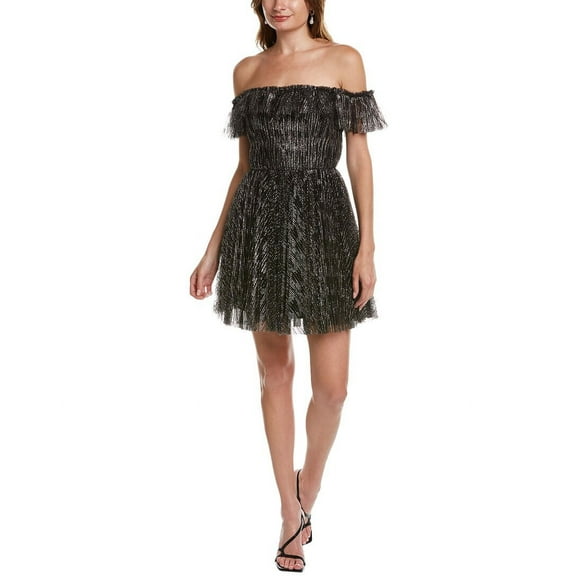 ML Monique Lhuillier womens Off-The-Shoulder Cocktail Dress, 0, Black