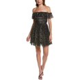 thumbnail image 1 of ML Monique Lhuillier womens  Off-The-Shoulder Cocktail Dress, 2, Black, 1 of 3