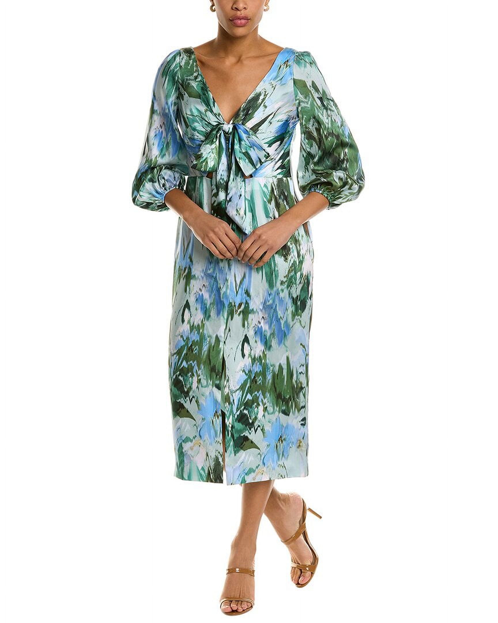 ML Monique Lhuillier womens Satin Midi Dress, 2, Blue - Walmart.com