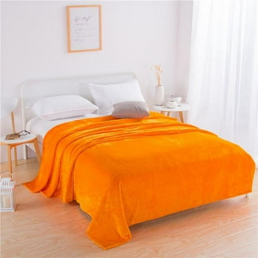 ML Orange  Solid Color  queen king full beding all-season Travel Soft Flannel Blanket Super Warm Soft Blankets Sofa Bed
