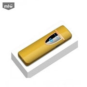 ML Smart Electronic Lighter - Mini USB Rechargeable Flameless Lighter, Windproof Lightweight Cigarettes Lighter with LED Indicator (Golden)