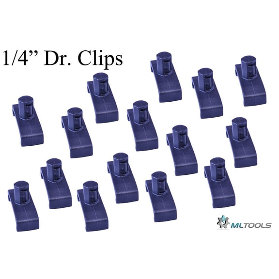 ML TOOLS 1/4-Inch 15-piece Dura-Pro Twist Lock Socket Organizer Clips with 96 ID Stickers T8253 Made in USA