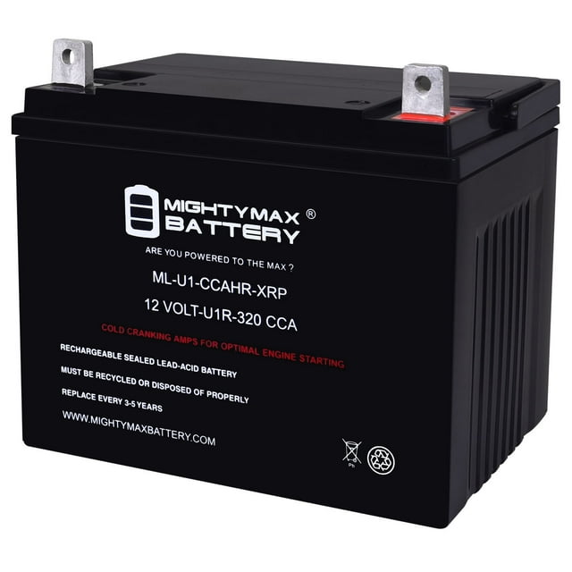 U1-7 Lawn Mower Battery ML-U1R-CCA 12V 200CCA Replacement Battery