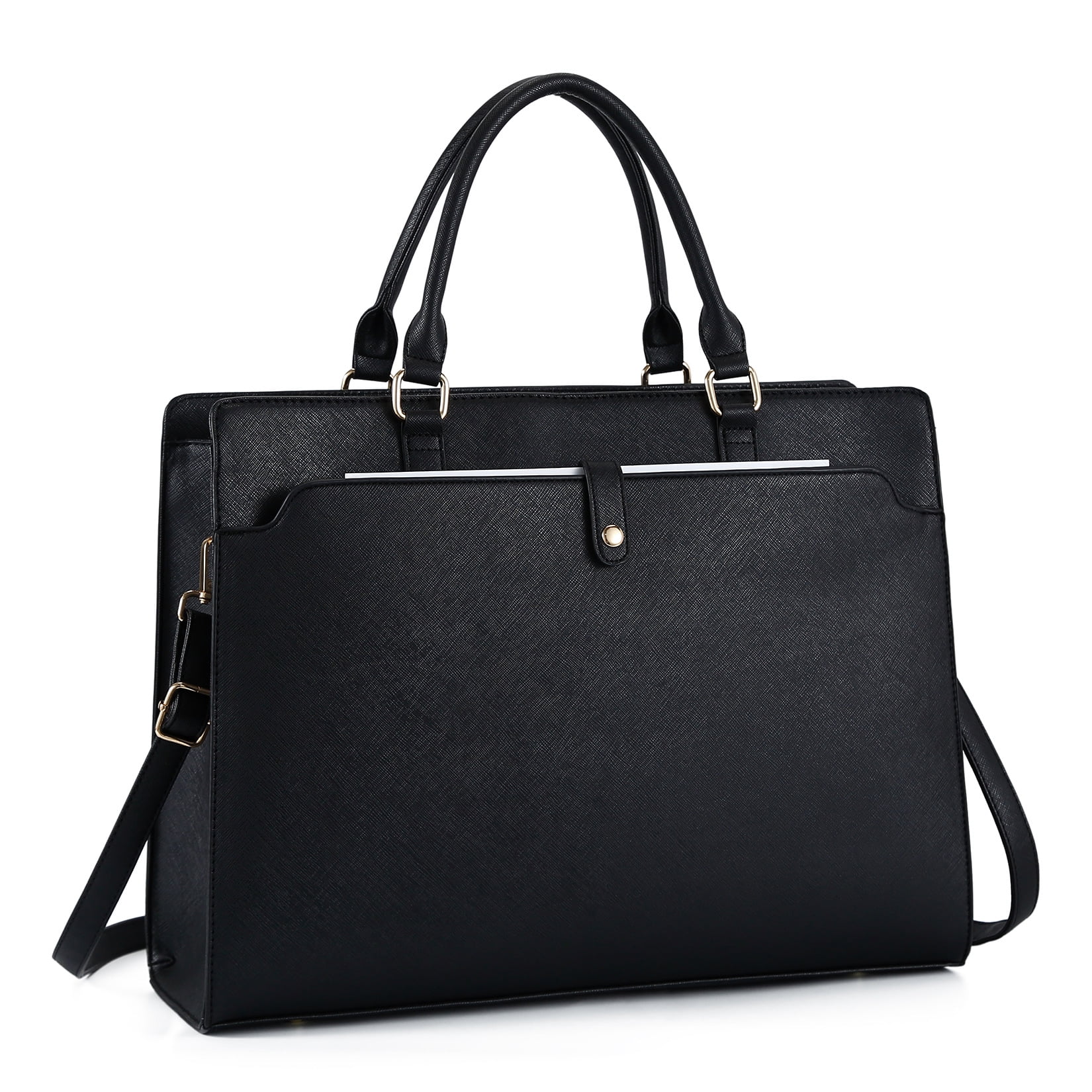LAATIKUI Laptop Bag for Women 15.6 Inch PU Tote Bag Lightweight Business Office Handbag Work Bag Waterproof Shoulder Briefcase