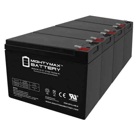 ML10-12 - 12V 10AH SLA AGM Replacement Battery Compatible with Power Patrol SLA1097 - 4 Pack