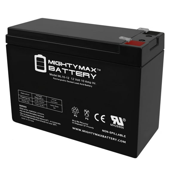 ML10-12 - 12V 10AH Scooter Battery Replaces GS Portalac TPH12100, TPH 12100