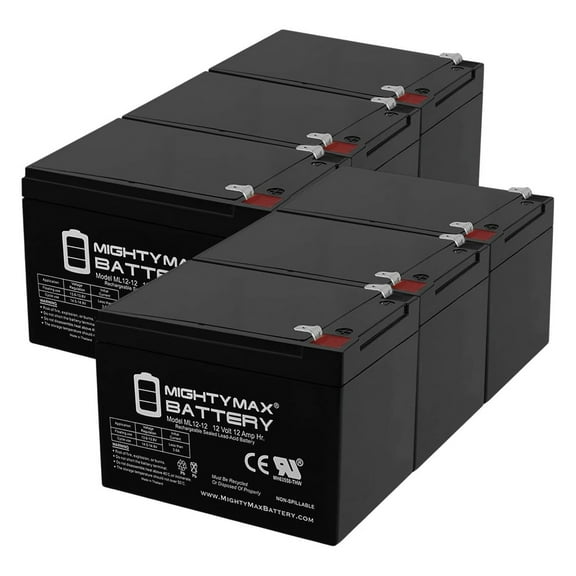 ML12-12 - 12V 12AH F2 Battery for Hoveround Activa Mini Wheelchair - 6 Pack