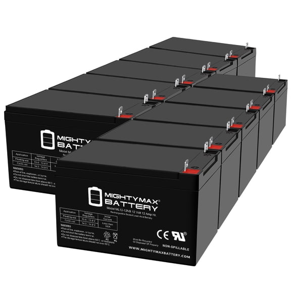 ML12-12NB 12V, 12Ah, NB Terminal, Replacement Battery Compatible with Rascal MicroBalance 170 - 10 Pack