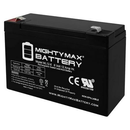 ML12-6 .250TT - 6V 12AH Replaces APC Back-UPS 900, BK900 UPS Battery