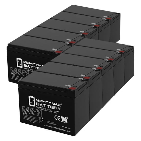 ML15-12 12V 15AH F2 BATTERY REPLACEMENT FOR EMERSON 800 - 10 Pack