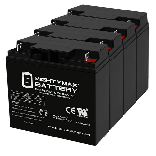 ML18-12 - 12V 18AH M6/T6 Audio System Battery Replaces Odyssey PC680 - 4 Pack