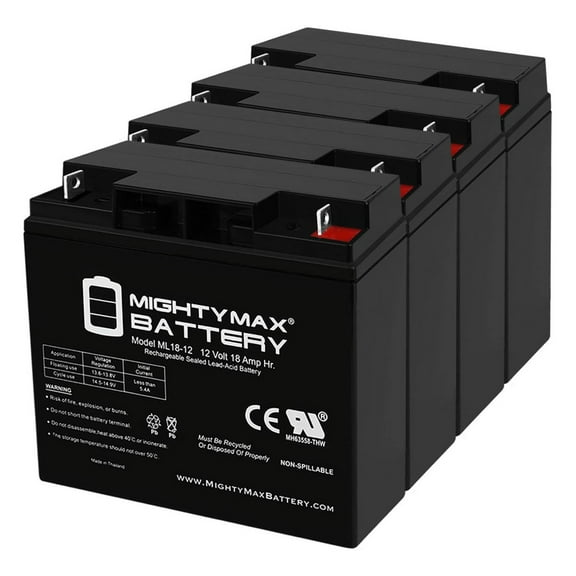 ML18-12 - 12V 18AH Rechargeable Battery for Champion Generator 9000 7000 - 4 Pack