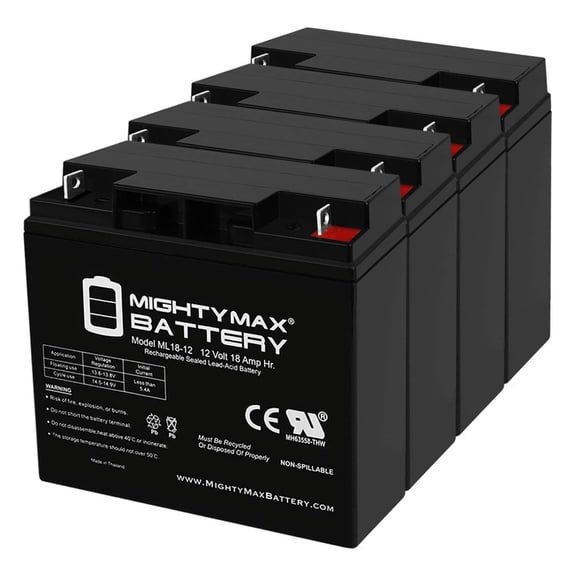 ML18-12 - 12V 18AH Replacement Battery for APC SU700XL SU700XLNET SUA1500 - 4 Pack
