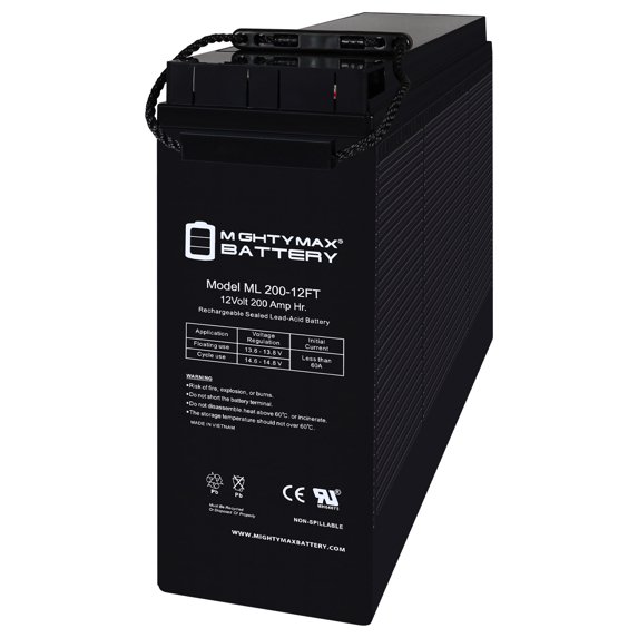 12V, 200Ah, AGM, Front Terminal, Replacement Battery Compatible with Vans, Motorhomes